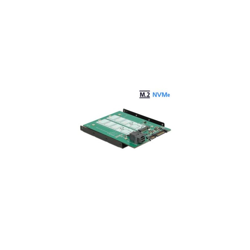 Delock Converter SATA 22 pin / SFF-8643 NVMe 1 x M.2 NGFF Key M + 1 x M.2 NGFF Key B - Bay adaptér pro datový sklad - 3.5" to 2