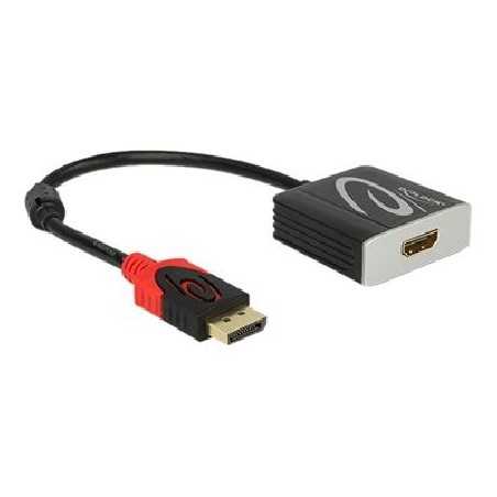 Delock 4K Passive - Video adaptér - DisplayPort s piny (male) do HDMI se zdířkami (female) - 20 cm - černá - podporuje 4K