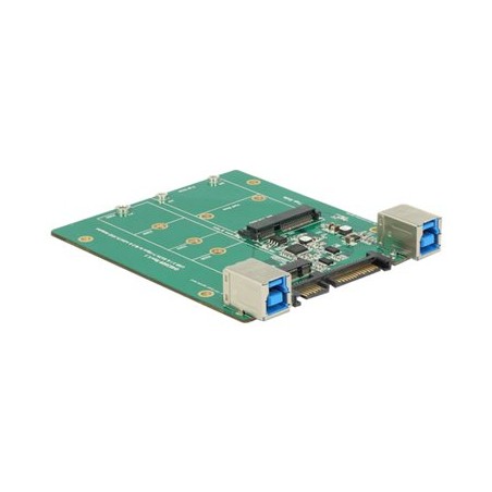 Delock Converter SATA / USB 3.1 type B socket M.2 / mSATA slot - Řadič úložiště - mSATA, M.2 - M.2 Card / mSATA - SATA 3Gb/s
