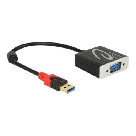 Delock USB 3.0 Type-A male VGA female - Externí video adaptér - USB 3.0 - D-Sub - černá - maloobchod