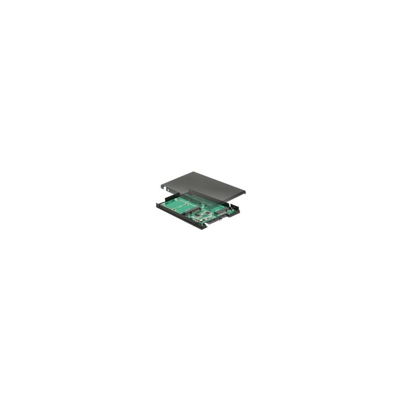 Delock 2.5" Converter SATA 22 pin 1 x M.2 key B + 1 x mSATA - 9.5 mm - Řadič úložiště - mSATA, M.2 - M.2 Card / mSATA - SATA