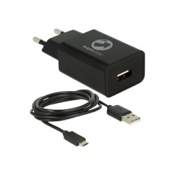 Tragant - Síťový adaptér - 12 Watt - 2.4 A (USB) - na kabelu: Micro-USB - černá