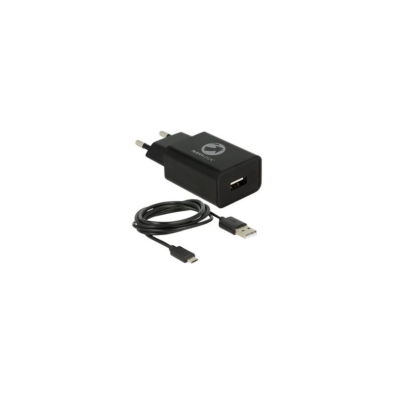 Tragant - Síťový adaptér - 12 Watt - 2.4 A (USB) - na kabelu: Micro-USB - černá
