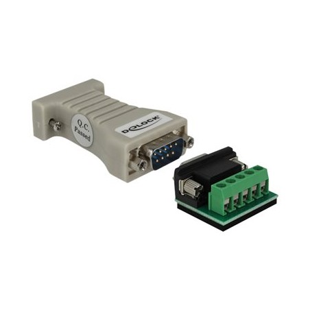 Delock Converter 1 x Serial RS-232 DB9 female to 1 x Serial RS-422/485 DB9 male with ESD protection 15 kV - Sériový adaptér