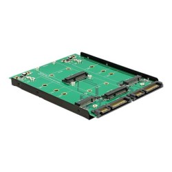 Delock Converter 2 x SATA 22 pin Dualport 2 x M.2 / 2 x mSATA - Řadič úložiště - mSATA, M.2 - M.2 Card / mSATA - SATA 6Gb/s