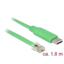 Delock - USB / sériový kabel - USB (M) do RJ-45 (M) - 1.8 m - zelená