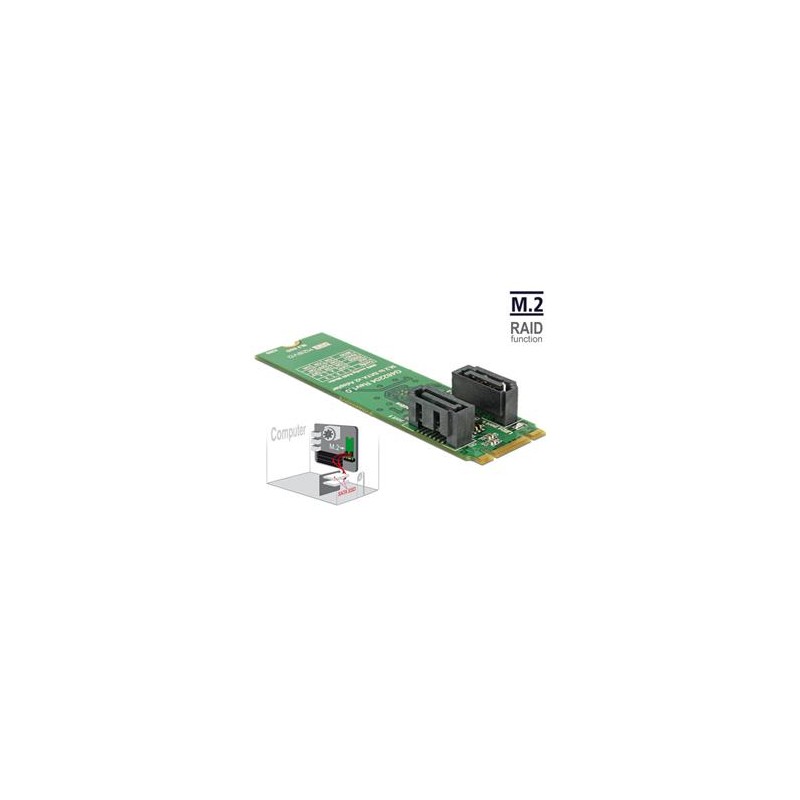 Converter M.2 Key B+M male 2 x SATA 7, Converter M.2 Key B+M male 2 x SATA 7