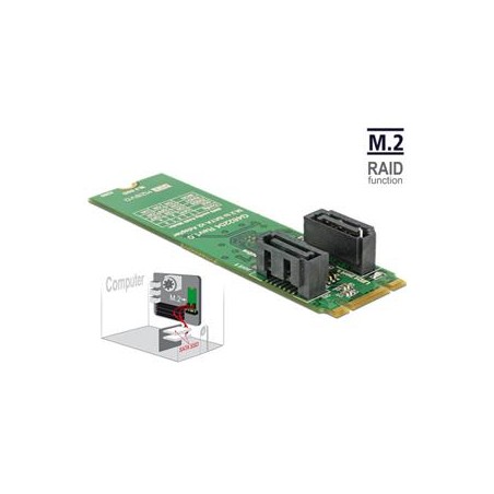 Converter M.2 Key B+M male 2 x SATA 7, Converter M.2 Key B+M male 2 x SATA 7