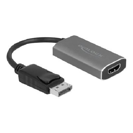 Delock - Video adaptér - DisplayPort s piny (male) zamykací do HDMI, USB-C (pouze napájení) se zdířkami (female) - 20 cm