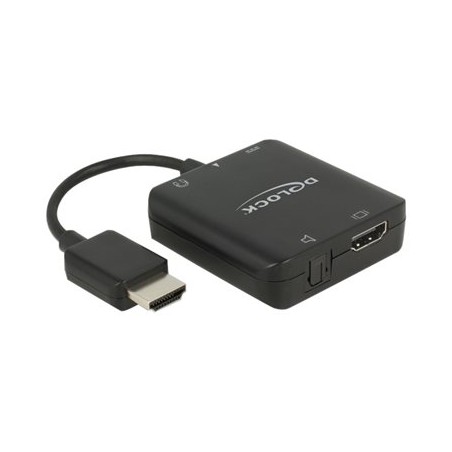 Delock HDMI Audio Extractor 4K 60 Hz compact - Extraktor zvukového signálu HDMI - černá