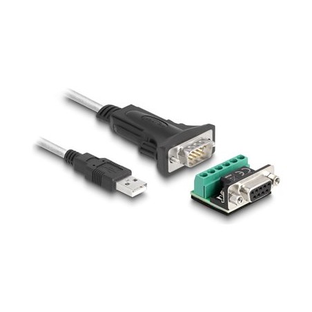 Delock - Sériový adaptér - USB 2.0 - RS-422/485 x 1 - cerná, pruhledná