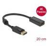 Delock - Video adaptér - DisplayPort s piny (male) s jazýčkem do HDMI se zdířkami (female) - 20 cm - černá - pasivní, podpora