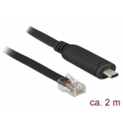 Delock - Sériový adaptér - USB-C - RS-232 x 1 - cerná