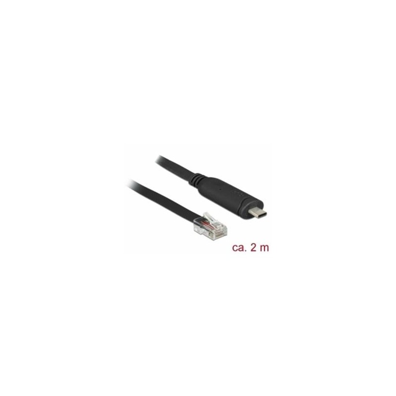 Delock - Sériový adaptér - USB-C - RS-232 x 1 - cerná