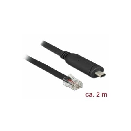 Delock - Sériový adaptér - USB-C - RS-232 x 1 - cerná