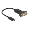 Delock - USB / sériový kabel - 24 pin USB-C (M) do DB-9 (M) - 15 cm - černá