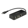 Delock Adapter USB-C 3.1 Gen 1 2 x Gigabit LAN 10/100/1000 Mb/s - Síťový adaptér - USB 3.1 Gen 1 - Gigabit Ethernet x 2 - černá