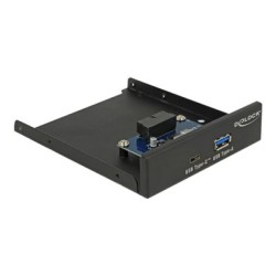 Delock 3.5" USB 3.1 Gen 1 Front Panel 1 x USB Type-C + 1 x USB Typ-A - Panel portů úložiště - USB-C, USB 3.1 Gen 1 - černá