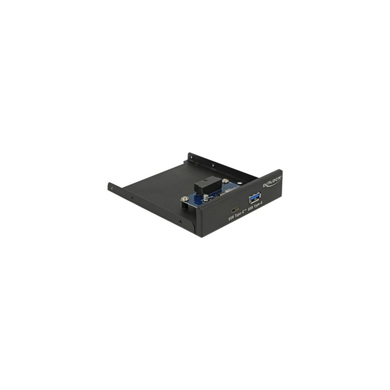 Delock 3.5" USB 3.1 Gen 1 Front Panel 1 x USB Type-C + 1 x USB Typ-A - Panel portů úložiště - USB-C, USB 3.1 Gen 1 - černá
