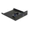Delock 3.5" USB 3.1 Gen 1 Front Panel 1 x USB Type-C + 1 x USB Typ-A - Panel portů úložiště - USB-C, USB 3.1 Gen 1 - černá