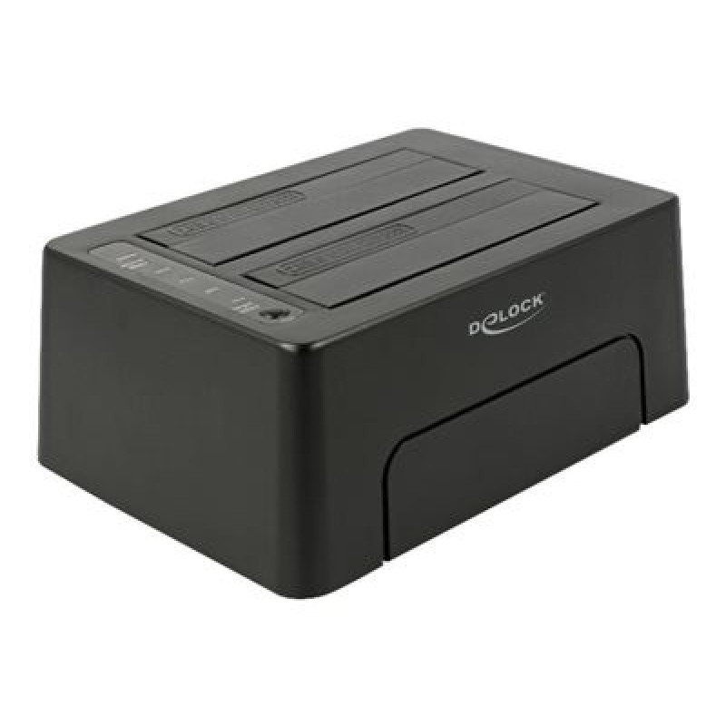 Delock - Dokovací stanice HDD - oddílů: 2 - SATA 6Gb/s - USB 3.1 (Gen 2) - černá