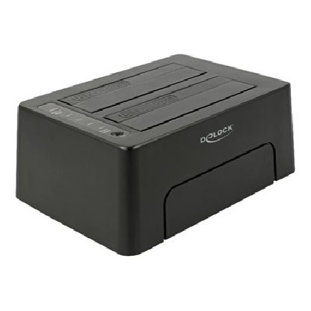 Delock - Dokovací stanice HDD - oddílů: 2 - SATA 6Gb/s - USB 3.1 (Gen 2) - černá