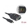 Delock Adapter USB Type-C to 1 x Serial RS-232 DB9 with 15 kV ESD protection - Sériový adaptér - USB-C - RS-232 x 1 - černá
