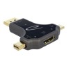 Delock - Video adaptér - USB-C, Mini DisplayPort, DisplayPort s piny (male) do HDMI se zdířkami (female) - antracit - podporuje