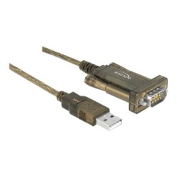 Delock Adapter USB 2.0 Type-A 1 x Serial DB9 RS-232 - Sériový adaptér - USB - RS-232 x 1 - průhledná