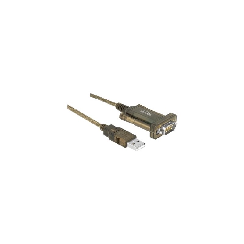 Delock Adapter USB 2.0 Type-A 1 x Serial DB9 RS-232 - Sériový adaptér - USB - RS-232 x 1 - průhledná
