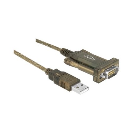 Delock Adapter USB 2.0 Type-A 1 x Serial DB9 RS-232 - Sériový adaptér - USB - RS-232 x 1 - průhledná