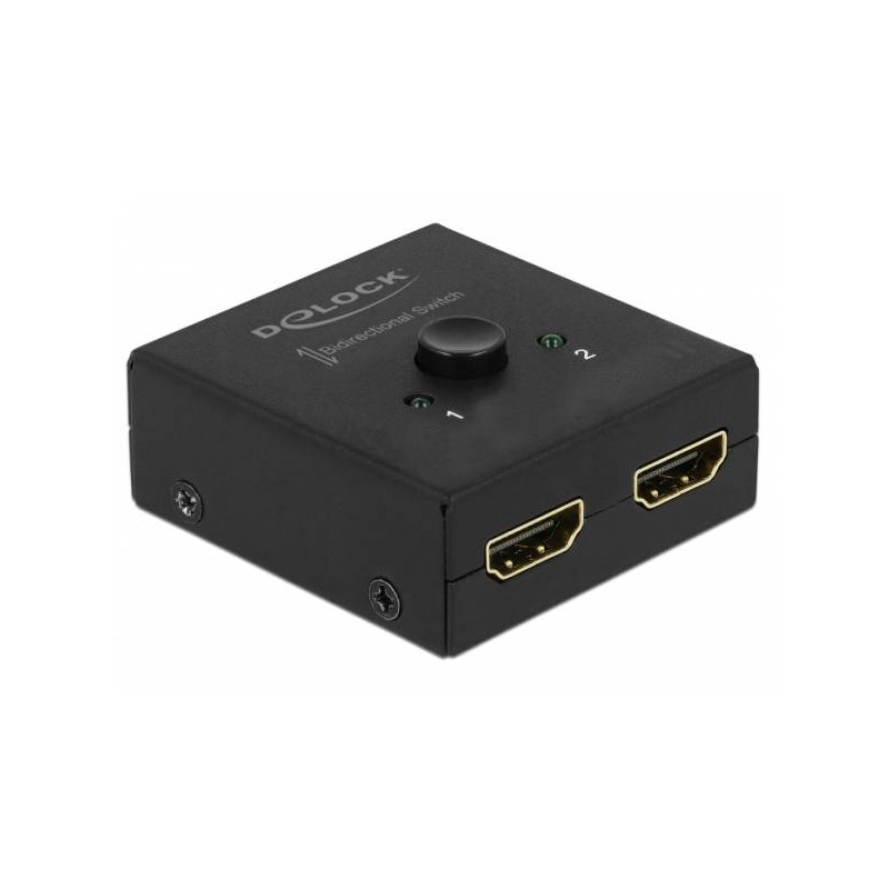 Delock HDMI 2 - 1 bidirectional 4K 60 Hz compact - Retail Box - spínač video/audio - 2 x HDMI - desktop