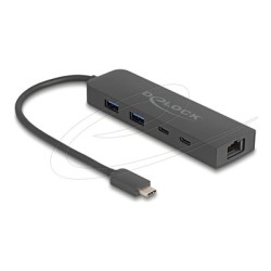 Delock - Rozbocovac - 1 x USB-C 3.2 Gen 2 + 1 x 100/1000/2.5G + 1 x USB-C 3.2 Gen 2 (power delivery) + 2 x USB 3.2 Gen 2