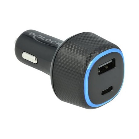 Delock - Napájecí adaptér do auta - 63 Watt - 3 A - PD (USB, 24 pin USB-C) - černá