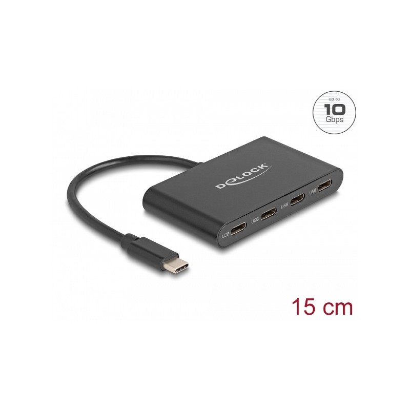 Delock - Rozbocovac - 10 Gbps - 4 x USB-C 3.2 Gen 2 - desktop