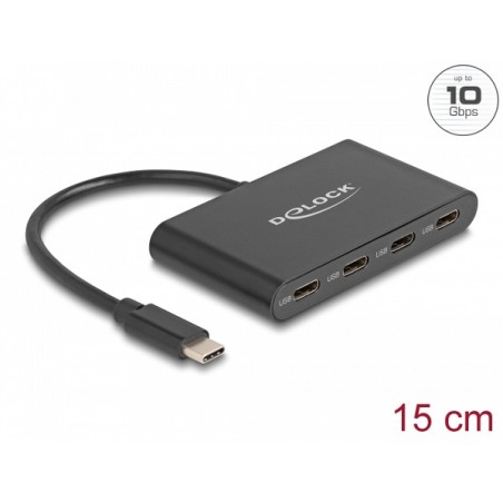 Delock - Rozbocovac - 10 Gbps - 4 x USB-C 3.2 Gen 2 - desktop