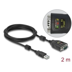Delock - USB / sériový kabel - USB (M) do RS-232 (M) - 2 m - cerná