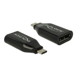 Delock - Video adaptér - 24 pin USB-C (M) do DisplayPort (F) - DisplayPort (Alt Mode) - podpora 4K60 Hz (3840 x 2160) - černá