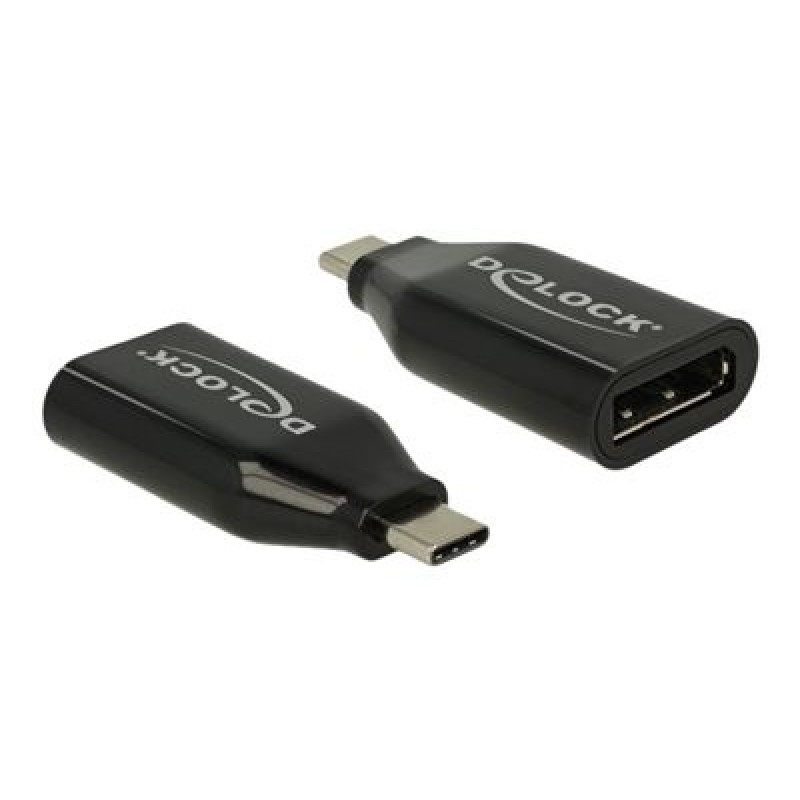 Delock - Video adaptér - 24 pin USB-C (M) do DisplayPort (F) - DisplayPort (Alt Mode) - podpora 4K60 Hz (3840 x 2160) - černá