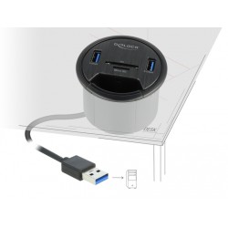 Delock - Rozbočovač - 2 x USB 3.2 Gen 1 - zapustitelný