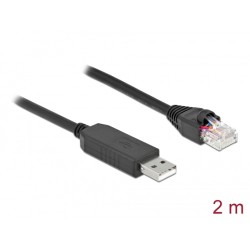 Delock - Sériový adaptér - USB (M) do RJ-45 (M) - 2 m - USB / USB 2.0 / EIA-232 - cerná