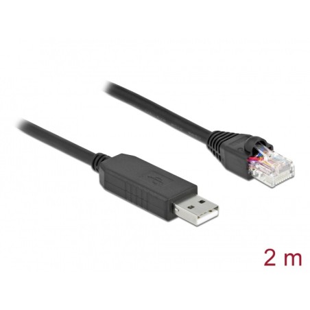 Delock - Sériový adaptér - USB (M) do RJ-45 (M) - 2 m - USB / USB 2.0 / EIA-232 - cerná
