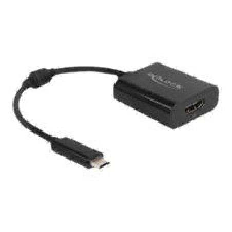 Delock - Video adaptér - 24 pin USB-C s piny (male) do HDMI se zdírkami (female) - 15 cm - cerná - podpora 8K30 Hz (7680 x 4320)