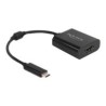 Delock - Video adaptér - 24 pin USB-C s piny (male) do HDMI se zdírkami (female) - 15 cm - cerná - podpora 8K30 Hz (7680 x 4320)