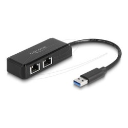 Delock - Sítový adaptér - USB 3.0 - Gigabit Ethernet x 2 - cerná