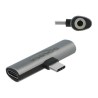 Delock - USB-C na jack sluchátek / napájecí adaptér - 24 pin USB-C s piny (male) do mini jack, 24 pin USB-C se zdířkami
