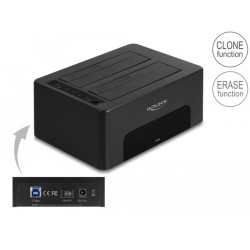 Delock - Dokovací stanice HDD/SSD - oddílu: 2 - 2,5" / 3,5" sdílené - SATA 6Gb/s - USB 3.0 - cerná