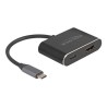 Delock - Video adaptér - 24 pin USB-C s piny (male) do HDMI, 24 pin USB-C se zdírkami (female) - 15 cm - cerná - USB napájení
