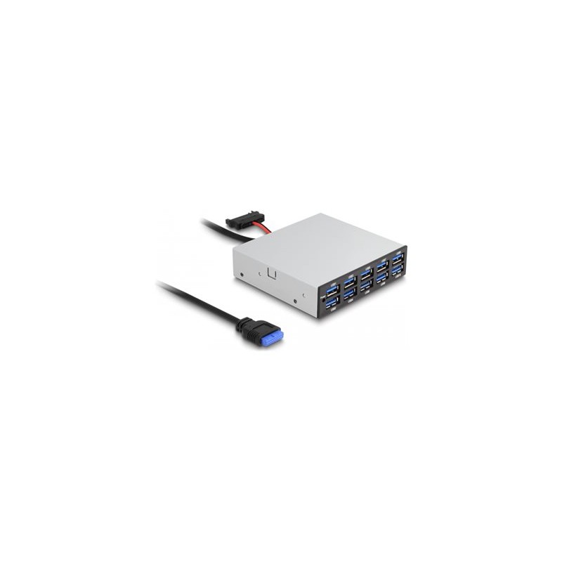 Delock - Rozbocovac - 3,5", 5 Gbps, prední panel - 10 x SuperSpeed USB 3.0 - zásuvný modul
