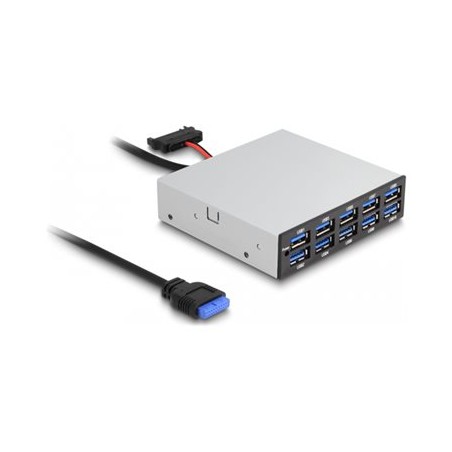 Delock - Rozbocovac - 3,5", 5 Gbps, prední panel - 10 x SuperSpeed USB 3.0 - zásuvný modul